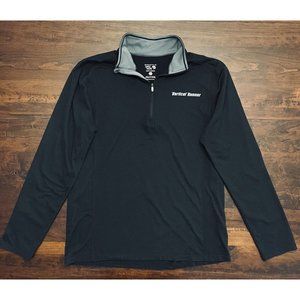 Mountain Hardwear 1/4 Zip Mens Medium‎ Vertical Runner Black Grey Pullover Peace